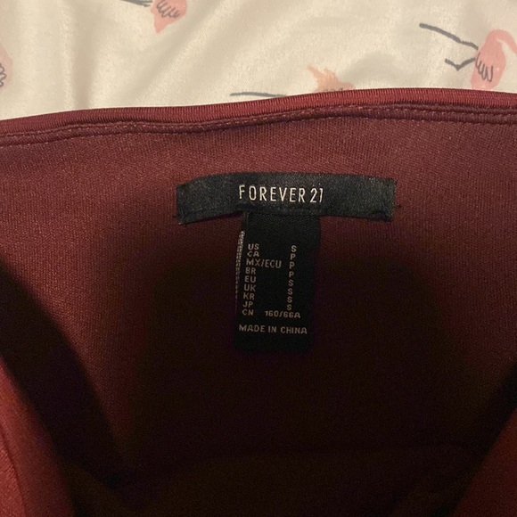 Forever 21 Burgundy Asymmetrical Mini Skirt - Small NWT - Picture 3 of 3